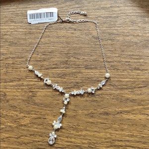 NWT Cezanne pearl crystal teardrop necklace